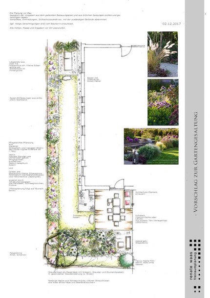 Reihenhausgarten Gartenplan Illustration Marie-Theres-Weibhauser